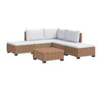 vidaXL 6 pc Ensemble de Salon en Rotin avec Coussins GENDT Naturel, Salon, Jardin et terrasse, Ensemble de Salon en rotin, canapé modulable, mobilier extérieur, Assise Confortable