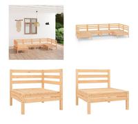 vidaXL 6 pcs. Garden Lounge Set Massivly Kiefer - Set de meubles de jardin - Garniture de jardin - Garniture de jardin