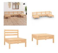 vidaXL 6 pcs. Garden Lounge Set Massivly Kiefer - Set de meubles de jardin - Garniture de jardin - Garniture de jardin