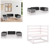 vidaXL 6 pcs. Garden Lounge Set with Coussin Pin Massif - Ensemble de meubles de jardin - Ensemble de meubles de jardin - Garniture de jardin
