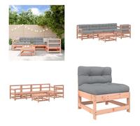 vidaXL 6 pcs. Garden Lounge Set with Coussins Massif Wood Douglasie - Garden Lounge Set - Garden Lounge Sets - Lounge Set - Outdoor Lounge Set