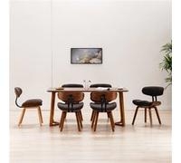 vidaXL Chaises de salle à manger 6 pièces Bois courbé Tissu gris
