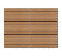 vidaXL 6X Carreaux de Terrasse Dalles de Terrasse Tuiles de Piscine Patio Balcon Salle de Bain Extérieur WPC 60x30 cm 1,08 m² Marron