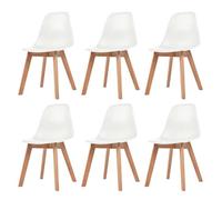 VIDAXL Chaises à manger - Plastique blanc (Lot de 6)