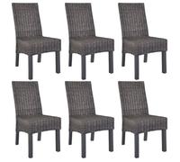 vidaXL 6x Chaise de Salle à Manger Rotin Kubu Bois de Manguier Dîner Cuisine 275468