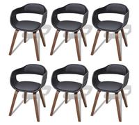 vidaXL 6x Chaise Salle à Manger Bois Cintré Cuir Artificiel Chaises de Cuisine 271950