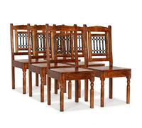 vidaXL Chaises à manger – Lot de 6 – Bois massif – Marron classique – H. 100 cm