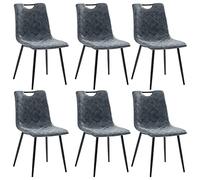 vidaXL 6X Chaises de Salle à Manger Chaises à Dîner Chaises de Repas Chaises de Cuisine Siège de Salon Chaises de Salon Maison Intérieur Similicuir Noir