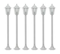 vidaXL Borne d'éclairage de jardin 6 pcs E27 110 cm Aluminium Blanc