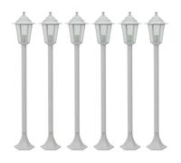 vidaXL Borne d'éclairage de jardin 6 pcs E27 110 cm Aluminium Blanc