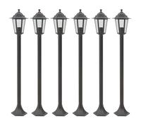 vidaXL Borne d'éclairage de jardin 6 pcs E27 110 cm aluminium bronze