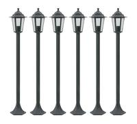 vidaXL Borne d'éclairage de jardin 6 pcs. E27 110 cm aluminium vert foncé