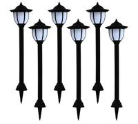 vidaXL Lampes solaires d'extérieur à LED – Lot de 6 – Noir