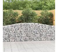 vidaXL Paniers à gabions arqués 6 pièces 400x30x80/100 cm fer galvanisé Gris