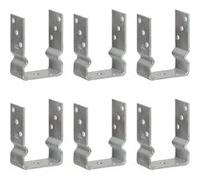 Piquets de clôture 6 pcs Argenté 10x6x15 cm Acier galvanisé