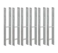 vidaXL 6X Piquets de Clôture Support de Poteau Installation de Clôtures de Jardin Poteau d'ancrage Piquet de Sol Argenté 9x6x60 cm Acier Galvanisé