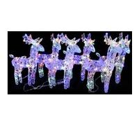 vidaXL 6x Rennes de Noël 240 LED Décoration de Noël Rennes Illuminés Décoration de Vacances Ornement de Fête Jardin Extérieur Multicolore Acrylique Multicolore G