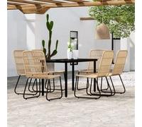 Ensemble de salon de jardin 7 pièces vidaXL, aspect chêne