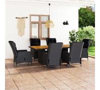 vidaXL 7-delige Tuinset met kussens poly rattan donkergrijs3060137 Gris G