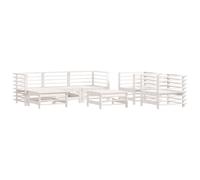 vidaXL 7-tlg. Set de salon de jardin Weiß Massivholz Kiefer