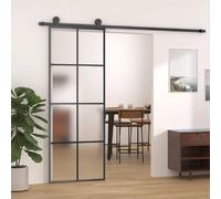 vidaXL Porte coulissante avec ferrure 76x205 cm Verre ESG & aluminium