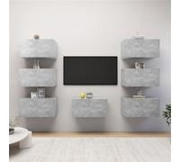 vidaXL Meubles TV suspendus - Gris béton