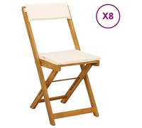 vidaXL : 8 chaises de jardin de style bistrot, couleur crème, en bois d'acacia massif