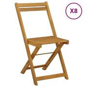 vidaXL : 8 chaises de jardin de style bistrot, en bois d'acacia massif, finition naturelle