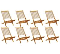 vidaXL Chaises de jardin 8 pcs. Pliable Beige Bois massif Acacia