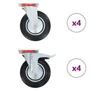 vidaXL 8 pcs Roulettes pivotantes 200 mm