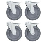 vidaXL 8 pcs Roulettes pivotantes à trou de boulon 125 mm