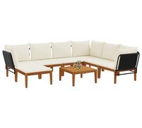 vidaXL, 8 pièces, bois d'acacia massif et corde, style naturel