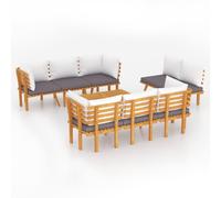 vidaXL 8-tlg. Garten-Lounge-Set mit Kissen Massivholz Akazie