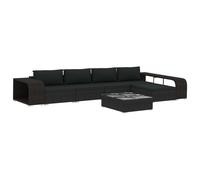 vidaXL 8-tlg. Set de salon de jardin avec auflagen Poly Rattan Schwarz