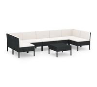 vidaXL 8-tlg. Set de salon de jardin avec auflagen Poly Rattan Schwarz