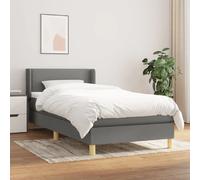 vidaXL 80x200 cm Dark Grey Bed Frame with Mattress