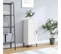 vidaXL Buffet, Armoire Latérale avec 3 Compartiments, Placard avec Porte et Pieds, Meuble avec Rangement Salon, Moderne, Blanc Bois d'Ingénierie