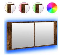 VidaXL 834959 miroir de salle de bain et armoire de rangement pour évier Chêne