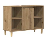 VidaXL 857134 miroir de salle de bain et armoire de rangement pour évier Chêne