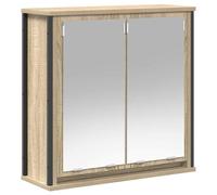 VidaXL 861898 miroir de salle de bain et armoire de rangement pour évier Chêne