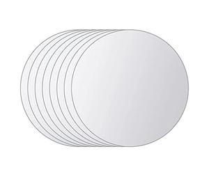 vidaXL 8X Carreaux de Miroir Rond Miroir Mural Miroir sans Cadre Décoration de Salon Salle de Séjour Chambre Salle de Bain Maison Intérieur Verre