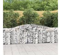 vidaXL 8x Paniers à Gabions Arqués Cages à Gabions Arquées Murs de Gabion Barrières de Jardin Terrasse Extérieur 3146872 Gris G