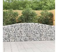 vidaXL 8x Paniers à Gabions Arqués Cages à Gabions Arquées Murs de Gabion Barrières de Jardin Terrasse Extérieur 3145819 Gris G