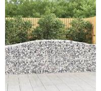 vidaXL 8x Paniers à Gabions Arqués Cages à Gabions Arquées Murs de Gabion Barrières de Jardin Terrasse Extérieur 3145949 Gris G