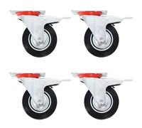 vidaXL 8x Roulettes Pivotantes avec Frein Double Roues Fixes pour Chariot Roulant Etabli Meuble Etagère à Livre Tables de Travail Capacité de 70 kg 100 mm