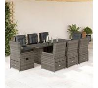 vidaXL 9-delige Tuinset met kussens poly rattan grijs3262784 G