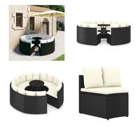 vidaXL 9 pcs. Garniture de canapé de jardin avec coussins Poly Rotin Noir - Ensemble de salon de jardin - Ensemble de salon de jardin - Salon de jardin