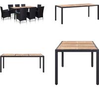 vidaXL 9 pcs. Salon de jardin avec coussins Poly Rotin Noir - Salon de jardin - Garniture de jardin - Garniture de jardin