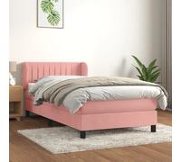 vidaXL 90x190 cm Pink Bed Frame with Mattress