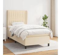 vidaXL 90x200 cm Cream Bed Frame with Mattress
